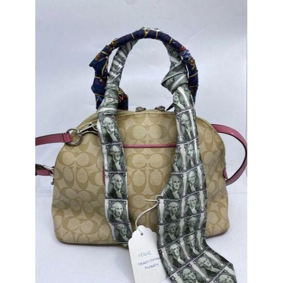 coach customized tan and multicolor cross body bag